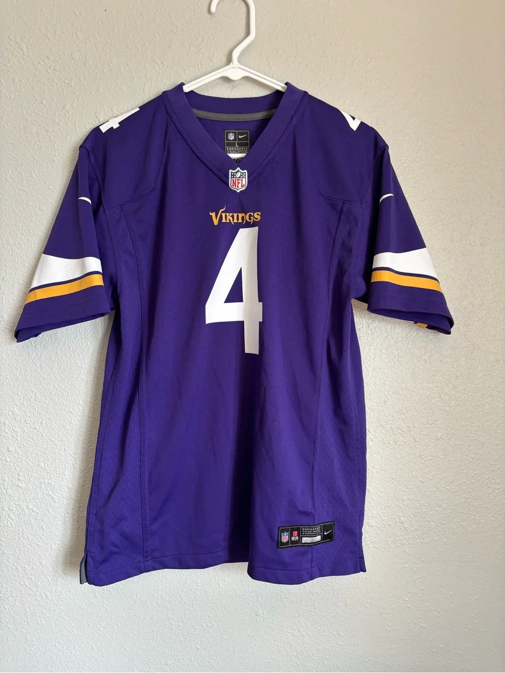 Nike Purple Minnesota Vikings #4 Football Jersey